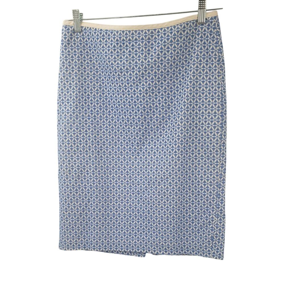 TALBOTS Blue and White Pencil Skirt Womens Size 6